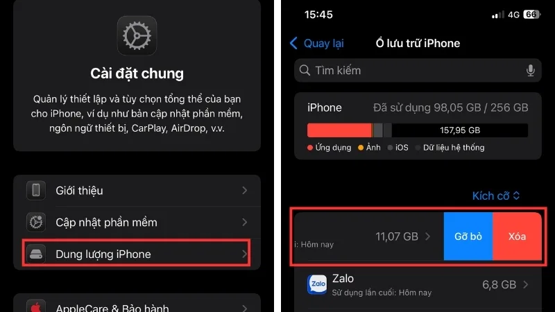 cách giải phóng dung lượng iPhone